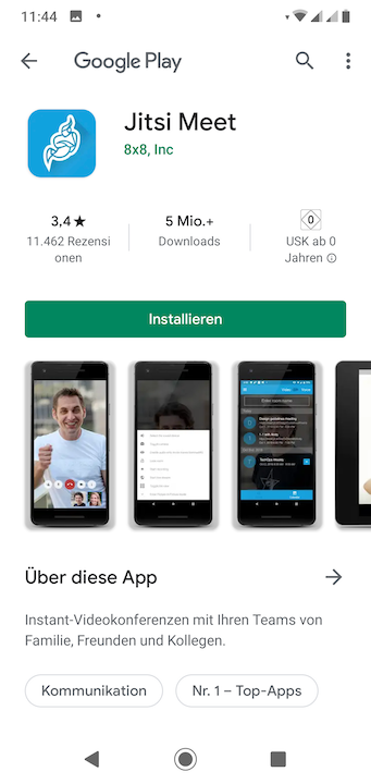 App aus Google Playstore oder F-Droid installieren