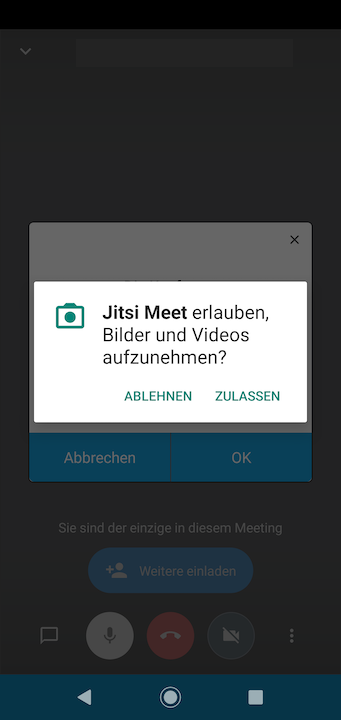 Zugriff auf Kamera erlauben
