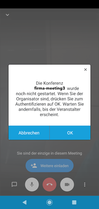 Als Moderator Zugangsdaten eingeben