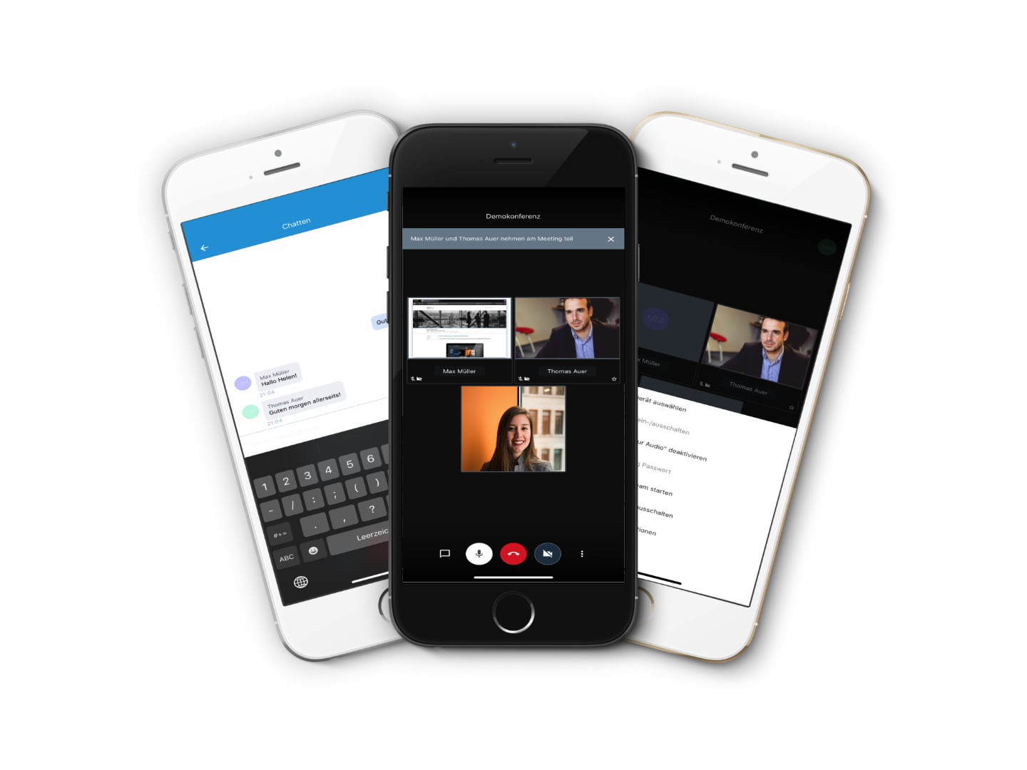 Videokonferenz mit Smartphones und Tablets